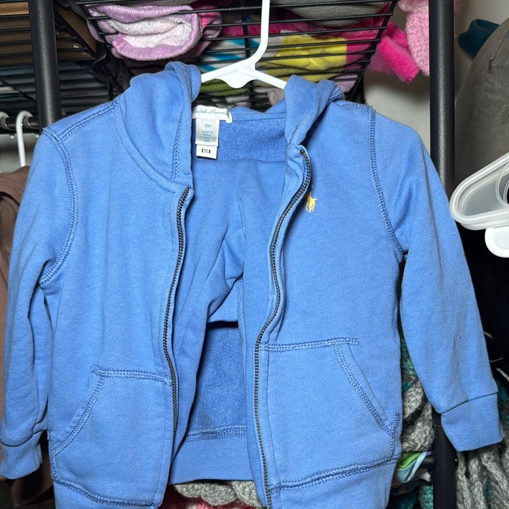 Polo by Ralph Lauren Blue Hooded Sweatshirt Casual Fleece